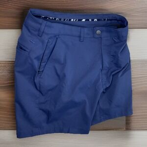 Myles Tour Shorts Performance Golf  7" Flat Front Blue Men Sz 32